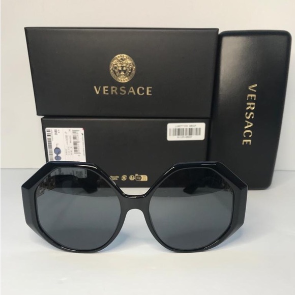 New Authentic Versace VE 4395 Plastic Womens Square Sunglasses Black 59mm Adult